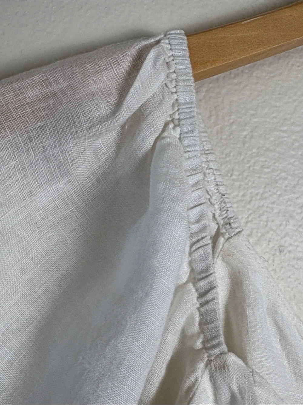 Reformation Simmie White Linen Puff Sleeve Corset Blouse Top Size 6